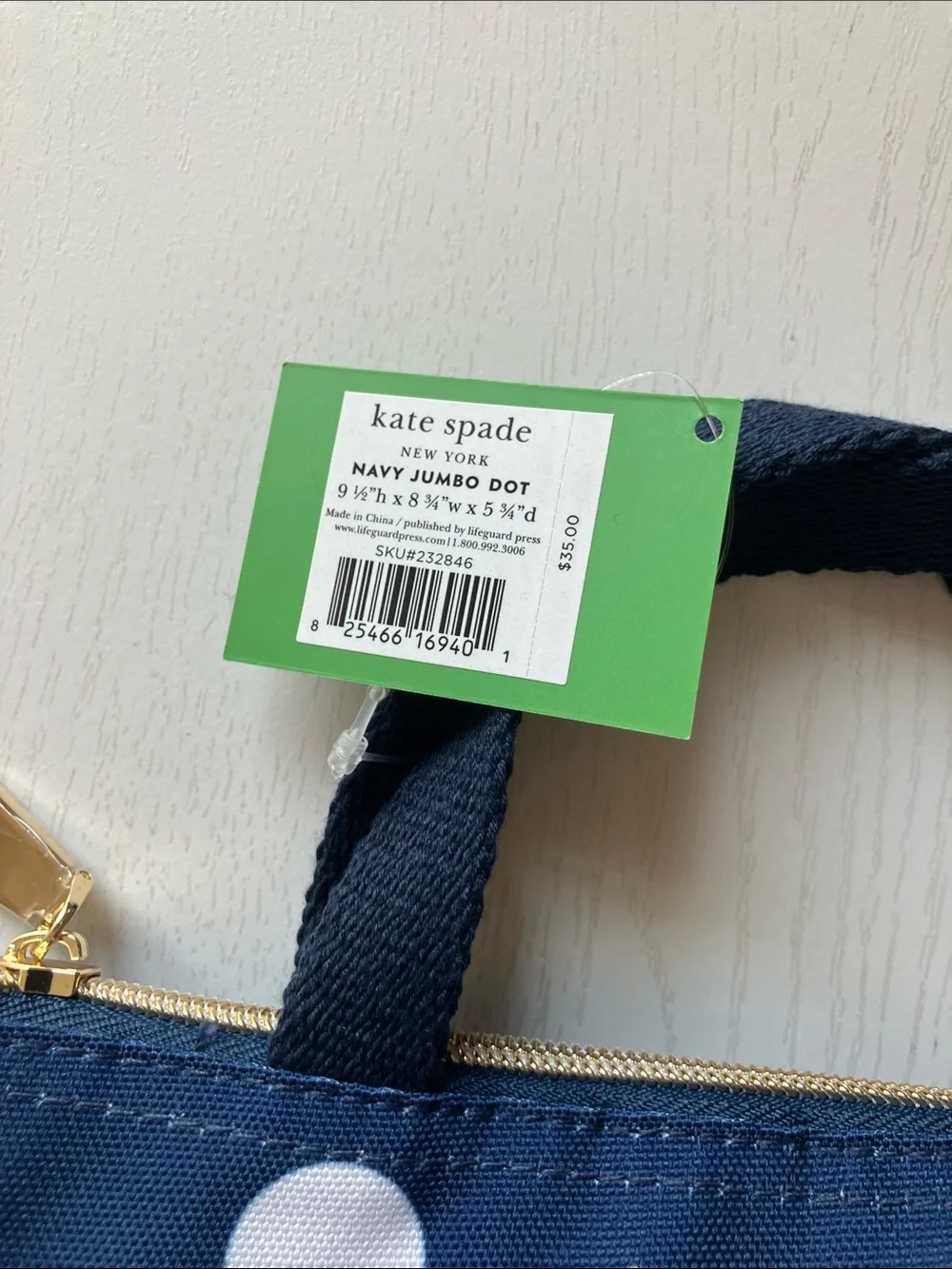 Kate Spade New York Navy Jumbo Dot Lunch Bag (NWT)